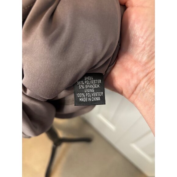 Adrianna Papell Womens Draped Cowl Neck Dress 14W Taupe Jersey - Picture 7 of 8